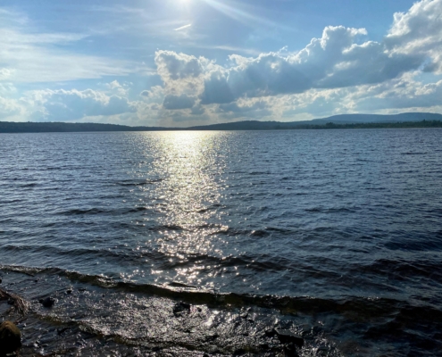 Sunset on a New York lake.